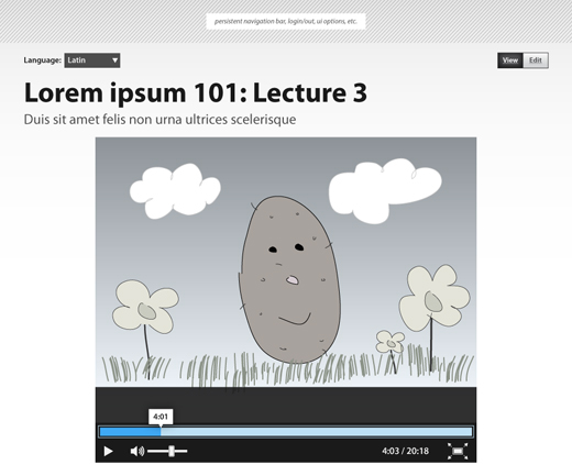 Mockup of plain video lecture