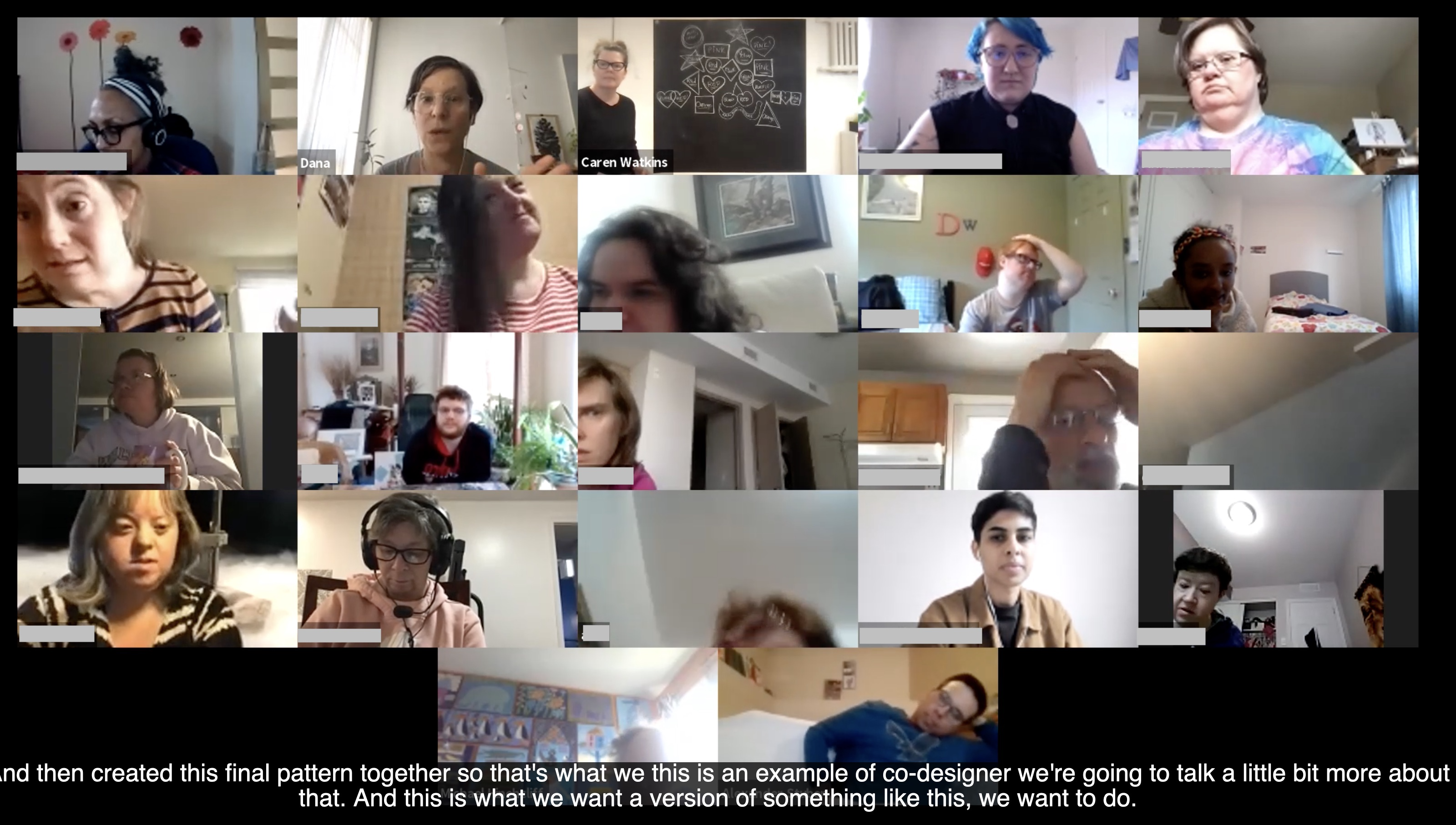 A Zoom screen capture of the Think Tank sesssion showing all participants in gallery mode.