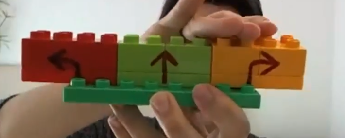 using lego blocks for different actions